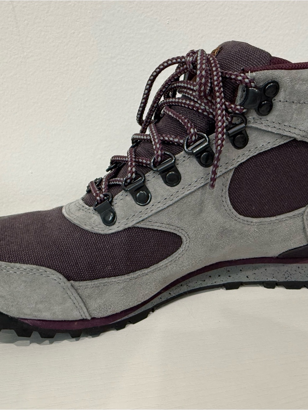 NWOT; worn 1x. New Danner Plum and Gray Waterproof Footwear